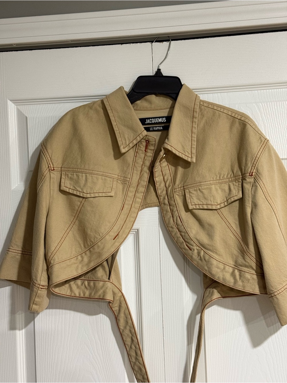 Jacquemus Cropped Tan Utility Jacket